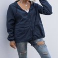 thumbnail image 4 of Alsol Imperméables pour Femmes Vestes Légères Coupe-Vent Pliables pour Randonnée en Plein Air avec Capuche, 4 of 6