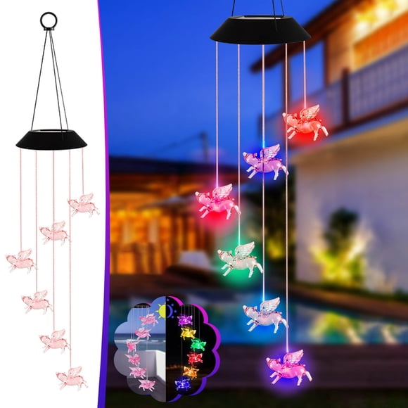 Solar Batteries for Outdoor Solar Lights Solar Led Flying Pig Wind Chime Lights Garden Decoration Hanging Hanging Solar Lights Outdoor Garden Solar Lights Outdoor Garden Hanging