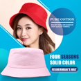thumbnail image 4 of All Seasons Bucket Hat Exquisite Fishermen Caps Stylish Headwear Fashion Accessory with Solid Color for Outing Travel Wearing Yellow, 4 of 8