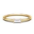thumbnail image 1 of East-West Stackable Baguette Birthstone Ring - Cubic Zirconia / White Topaz (April), 1 of 5