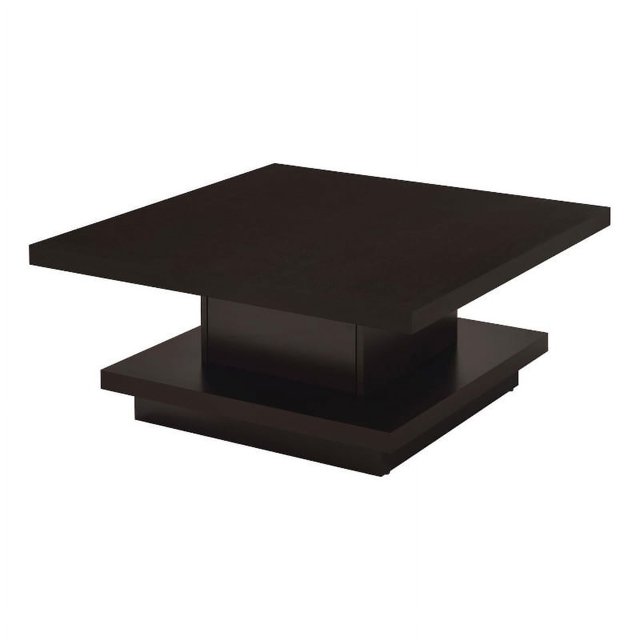 Coaster Table Basse Carrée Contemporaine en Bois avec Piédestal en Cappuccino