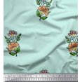 thumbnail image 1 of Soimoi Modal Satin Fabric Leaves & Floral Block Print Fabric by The Yard 42 Inch Wide, 1 of 3