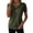 Army Green, variant on QIUOMBBP Womens Soft T Shirts Short Sleeve Zipper Neck Solid Top Plus Size Casual Comfy Summer Daily Shirt White M