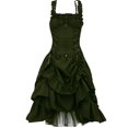 thumbnail image 1 of Fridja Robe d'Été Sans Manches Style Gothique Foncé à Cordon de Serrage Couleur Unie, 1 of 1