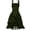 Green Renaissance Dress Women, variant on Pirate Corset Dress Women Sleeveless Ruched Layered Dress Wide Thick Strap Tank Top Midi Dresses Steampunk Goth Clothes