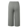 thumbnail image 4 of ManxiVoo Pantalon en Lin à Texture Froissée pour Femme Tenue de Vacances de Printemps Léger Jambe Droite Pantalon de Plage Taille g Gris, 4 of 5