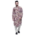 thumbnail image 1 of Atasi Cotton Flex Asymmetrical Long Sleeve Kurta For Men Printed Designer Kurta, 1 of 1