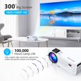 thumbnail image 2 of Native 1080P Projector with WiFi and Two-Way Bluetooth, Full HD Movie Projector for Outdoor Movies, 300" Display Projector 4k Home Theater, Compatible with iOS/Android/PC/XBox/PS4/TV Stick/HDMI/USB, 2 of 7