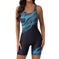 thumbnail image 1 of Charmo Women's One Piece Swimsuits Boyleg Shorts Full Coverage Slimming Bathing Suits Athletic Racerback Modest Swimwear, 1 of 5