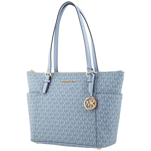 MICHAEL Michael Kors Jet Set Item East/West Top Zip Tote (PALE BLUE, One Size)