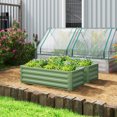 thumbnail image 2 of Outsunny Raised Garden Beds Set of 2, Galvanized Planter Box, Light Green, 2 of 10