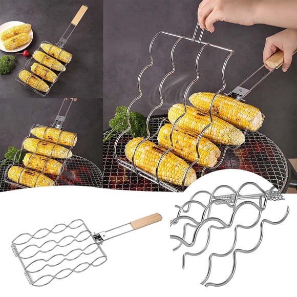 Barbecue Clips Portable Foldable Grilling Rack for Corn Versatile BBQ Holder Outdoor Cooking Tool Easy to Use Compact Design