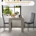 thumbnail image 4 of HOMCOM Ensemble de Table à Manger pour 2, Table de Cuisine Carrée et Chaises en PU, Gris, 4 of 10