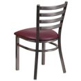 thumbnail image 2 of 2 Pk. HERCULES Series Clear Coated Ladder Back Metal Restaurant Chair - Burgundy Vinyl Seat, 2 of 8