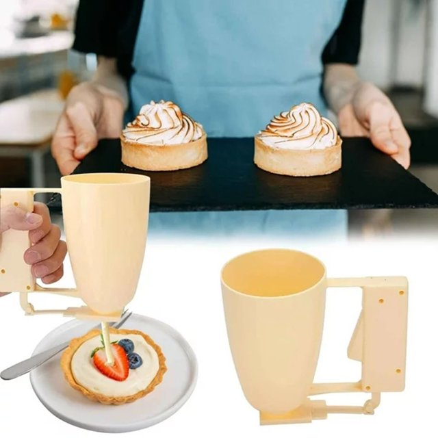 Oleegame 1PC Pancake Batter Dispenser Separator Cup Funnel Cake Machine Pancake Mixer Handheld Paper Cup Cake Measuring And Baking Tool Beige