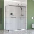 thumbnail image 1 of 48" x 36" Chrome Corner Sliding Shower Kit – Frameless Double Bypass Doors with 6 mm Raindrop Tempered Glass, Right‑Hand Installation & SMC Base, 1 of 1