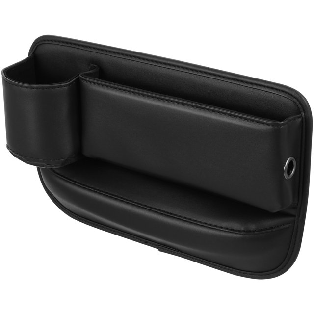 Car Seat Filler Storage Box Leather Auto Center Console Organizer with Cup Holder Left Side