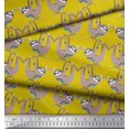 thumbnail image 2 of Soimoi Rayon Fabric Feather,Branch & Sloth Cartoon Print Fabric by Yard 56 Inch Wide, 2 of 3