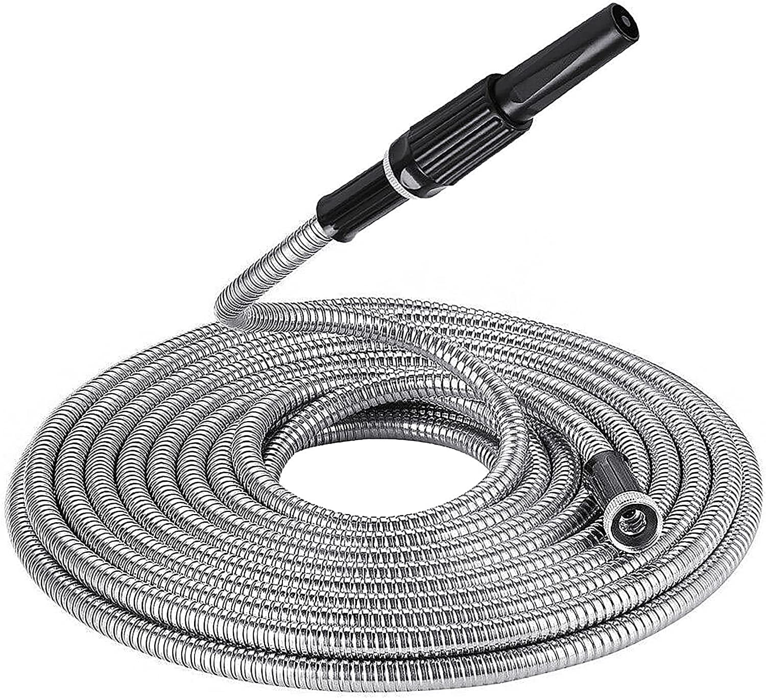 PET-U 50 FT 304 Stainless Steel Hose Flexible Lightweight Metal Garden Hoses Portable water pipe Suitable for Indoor and Outdoor
