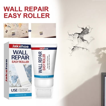 Vadktai Small Roller Wall Patching Brush, Wall Repair Paste, Mini Spackle Roller Paint Brush Tool with Latex Paint 100g
