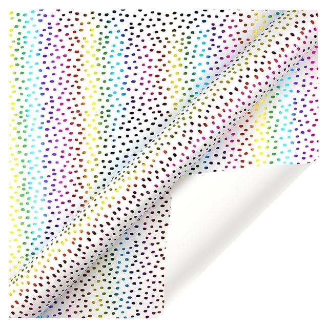 Agiferg Colorful Bronzing Gift Wrapping Paper featuring a multicolor design with small, vibrant dots on a white background. Made from bronzing paper, this 70x50cm wrapping paper is ideal for Christmas gift decoration, holiday crafts, and special occasions like weddings and birthdays. The colorful bronzing pattern adds a festive touch to any gift.