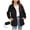 Black, variant on Amzcrzy Womens Rain Jackets Solid Color Hooded Raincoat Long Sleeve Waterproof Zip Up Jackets for Women Lightweight Rain Coats with Pockets S