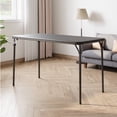 thumbnail image 4 of AKDSteel 4 Ft Folding Table, Portable Indoor/Outdoor Card Table With Lockable Metal Legs And Upholstered Pu Leather Top For Parties And Camping, 4 of 8