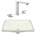 thumbnail image 1 of 20.75-in. W CSA Rectangle Bathroom Undermount Sink Set In Biscuit - Chrome Hardware AI-23090, 1 of 8