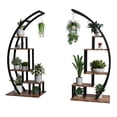 thumbnail image 1 of Yiwa Plant Stand Indoor 2 Pack, 5 Tier Half Moon Plant Shelf, Tall Metal Large Plant Stands, Stylish Tiered Flower Storage Rack for Multiple Plants Hanging Display, Space-Saving, 1 of 7