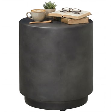 HOMCOM 17" Round Side Table for Indoor and Outdoor, Charcoal Grey