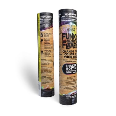 Funky Flames par Get Stoked ! + Bouteille shaker à changement de couleur du feu + Changez la couleur de votre feu jusqu'à 30 minutes + 500 g par bouteille
