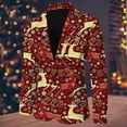 thumbnail image 2 of 2025 Men Christmas Snowflake Santa Prom Suits for Men Printed Pocket Lapel Button Suit Men Slim Fit Suit Jacket Suit, 2 of 5