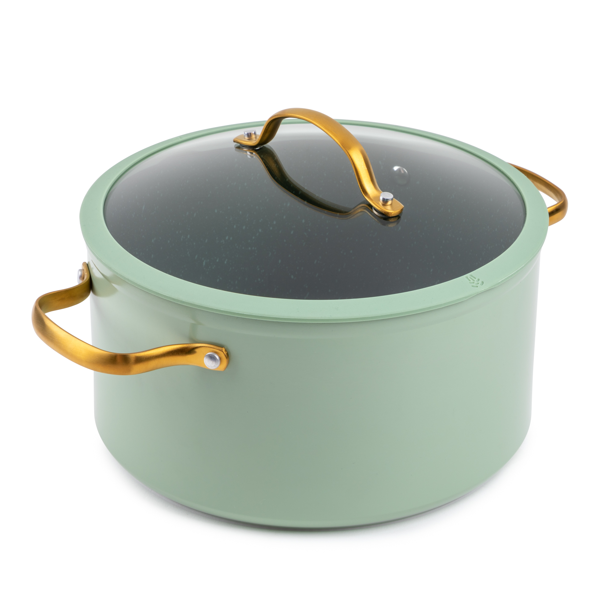 Batterie de cuisine 12 pièces en granit Thyme et table antiadhésive - Vert