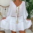 thumbnail image 4 of Birdeem Womens Short Sleeve Plus Size Solid Hollow Out V-Neck Pullover Tops Shirt, 4 of 9