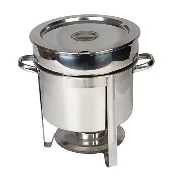 Thunder Group SLRCF8311 Marmite Chafer, 11 quart, 14-1/2" x 11-1/8" x 13-1/4"H, round, welded frame, lift-off lid, water pan, fuel holder, stainless steel, mirror-finish