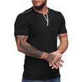 thumbnail image 1 of Birdeem Chemise Homme Manches Courtes Muscle Basique Couleur Unie, 1 of 4