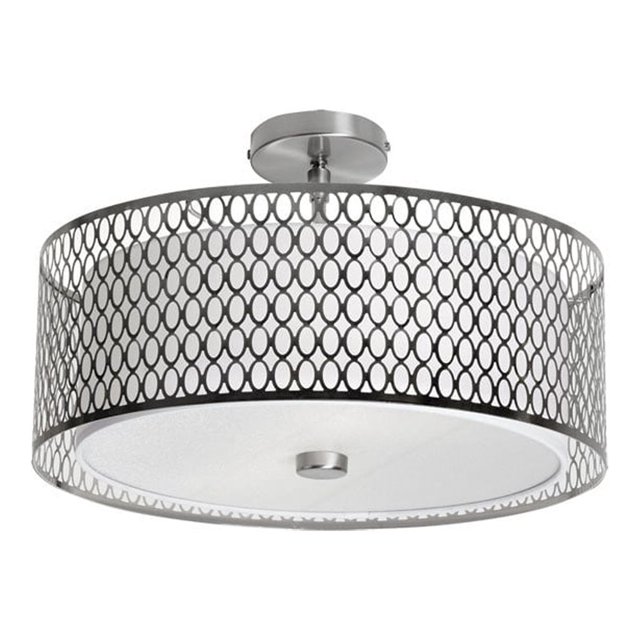 Plafonnier Dainolite 1015-16FH-SC Chrome Satiné