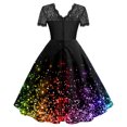 thumbnail image 2 of VEKDONE Liquidation 2025 Robes Vintage pour Femmes en Dentelle à Manches Courtes Robe de Thé Robe Formelle pour Invitée de Mariage, Robes Hawaïennes pour Femmes, 2 of 5