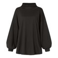 thumbnail image 5 of Timegard Hauts Grande Taille pour Femmes Col Haut Épaules Tombantes Manches Longues Confortables Pull-Over Mode Automne, 5 of 5