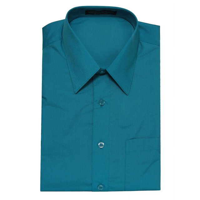 Gravity Threads Mens Dress Shirt Short Sleeve , Shirt - Turquoise SM