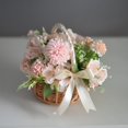 thumbnail image 4 of Wicker Rattan Flower Basket Bow Knot Handwoven with Hoop Handle Hamper Eggs Candy Garden Storage for Wedding Party White L, 4 of 10