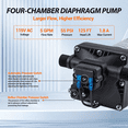 thumbnail image 2 of Fresh Water Diaphragm Pump, Rv Pump, Fresh Water Pump,Pressure Adjustable (40-80 PSI) with Auto Switch for RV, Boat, Water Purifier & Solar System, 2 of 8
