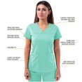 thumbnail image 3 of Adar Pro Sarraus pour Femmes - Haut de Sarrau à Encolure Cœur en V - P4210 - Aqua - 2X, 3 of 7
