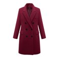 thumbnail image 1 of Fridja Women Solid Double Breasted Button Front Style Plus Size Coat Tops, 1 of 3