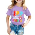thumbnail image 1 of PMVFHDE Hauts Mignons Hauts pour Fille 2025 Robe T-Shirt Fille Hauts d'Été Fille 2025 Maillots de Bain Fille Hauts Garçon et Fille Mode Décontractée Imprimé Col Rond Ample Manches Courtes T-Shirt Haut Violet, 2-3 Ans, 1 of 4