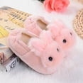 thumbnail image 2 of Xfvqtps Toddler Plush Shoes Cute Animals Rabbit Fluffy Plush Soft Sole Non Slip Comfortable Keep Warm Winter Indoor Home Slippers Pink, 2 of 9