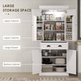 thumbnail image 4 of HOMCOM 71" Kitchen Pantry Cabinet with Spice Racks and LED Lights, White, 4 of 10