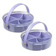 thumbnail image 1 of Ensemble de Couverts en Acier Inoxydable Plateau de Service Divisé avec Couvercle et Poignée Plateau à Collation Portable avec Couvercle Boîte à Collations Charcuterie Contenant Plateaux à Collations Organisateur pour Bonbons Fruits Collations Violet, 1 of 7
