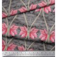 thumbnail image 3 of Soimoi Cotton Duck Fabric Floral & Ogee Damask Printed Fabric 1 Yard 42 Inch Wide, 3 of 4