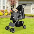 thumbnail image 1 of NiamVelo Poussette pour Chien à 4 Roues, Poussette Pliable pour Animal, Poussette pour Chien et Chat, Poussette de Voyage Pliante Légère avec Porte-Gobelets et Panier de Rangement pour Petits et Moyens Chiens, Gris, 1 of 8